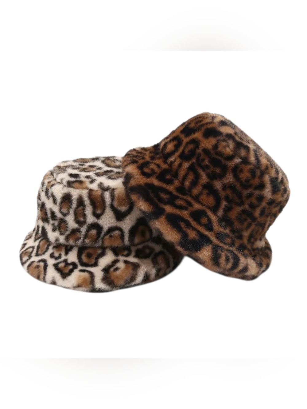 Faux Fur Bucket Hat Animal Print -3 Different Styles Leopard Print Cheetah Print - Picture 5 of 16